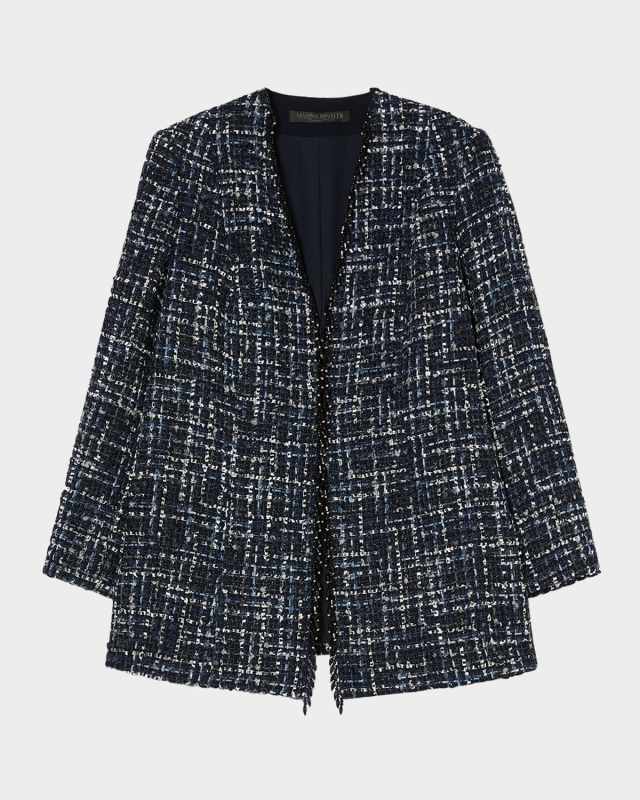Plus Size Tattico Bead-Trim Tweed Jacket